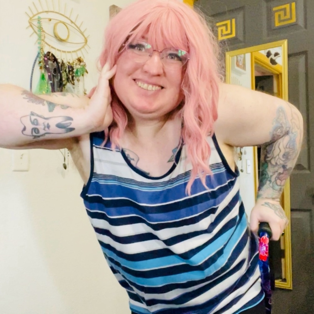 Blue Striped Tank Top